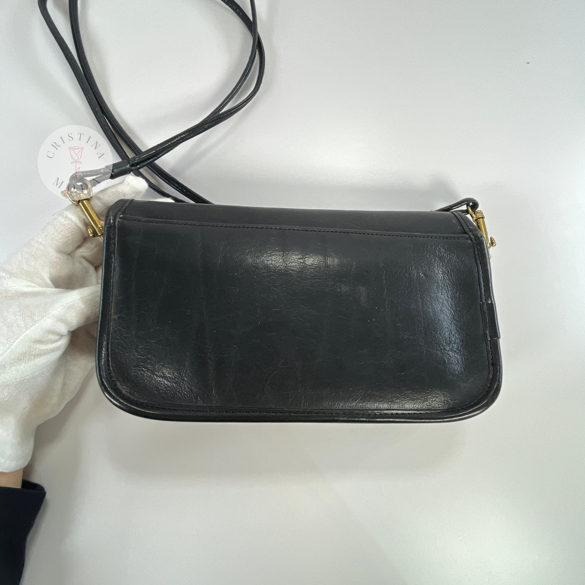 Vintage Coach NYC Early Dinky Bag Mini Clutch 9375 Black 1980s
