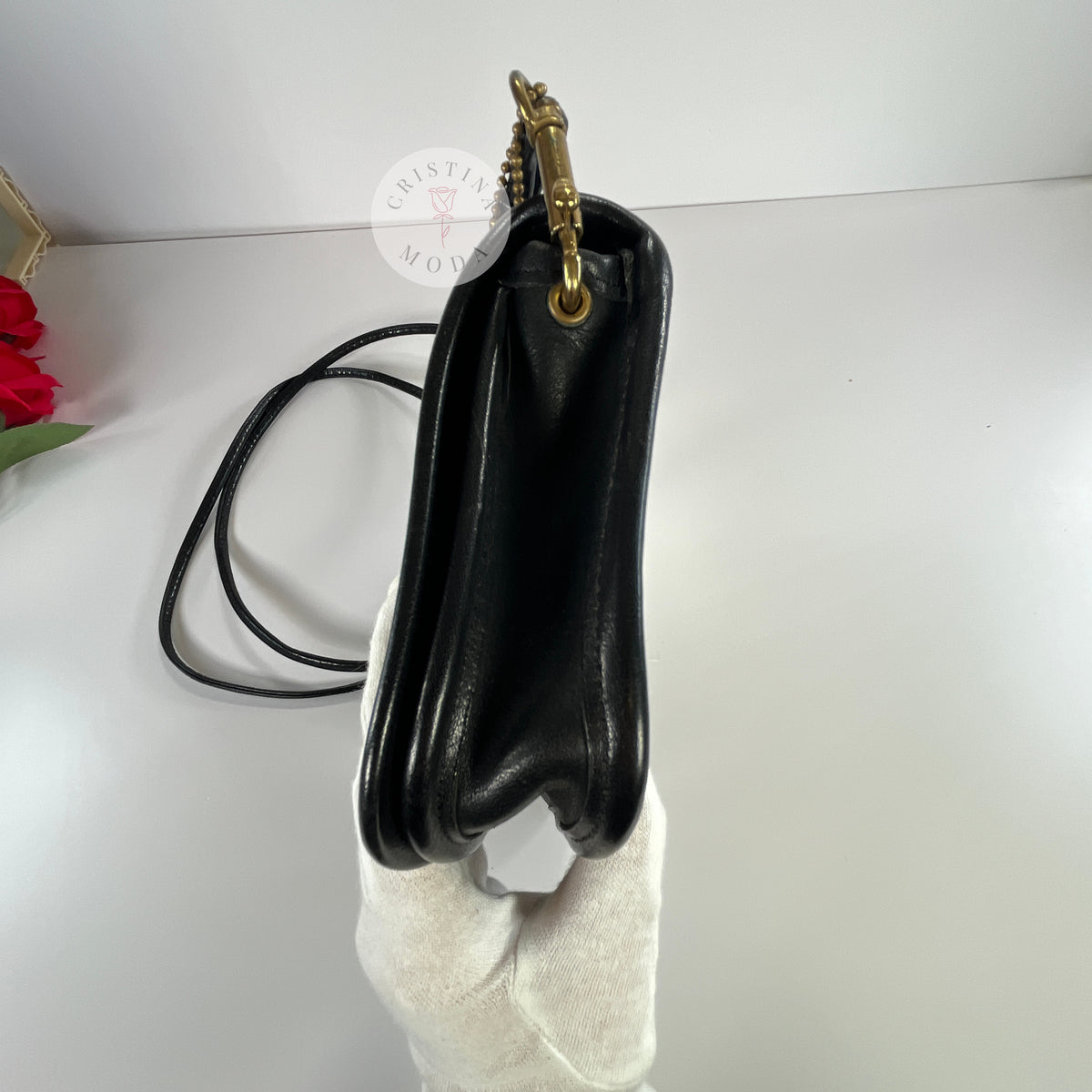 Vintage Coach NYC Early Dinky Bag Mini Clutch 9375 Black 1980s
