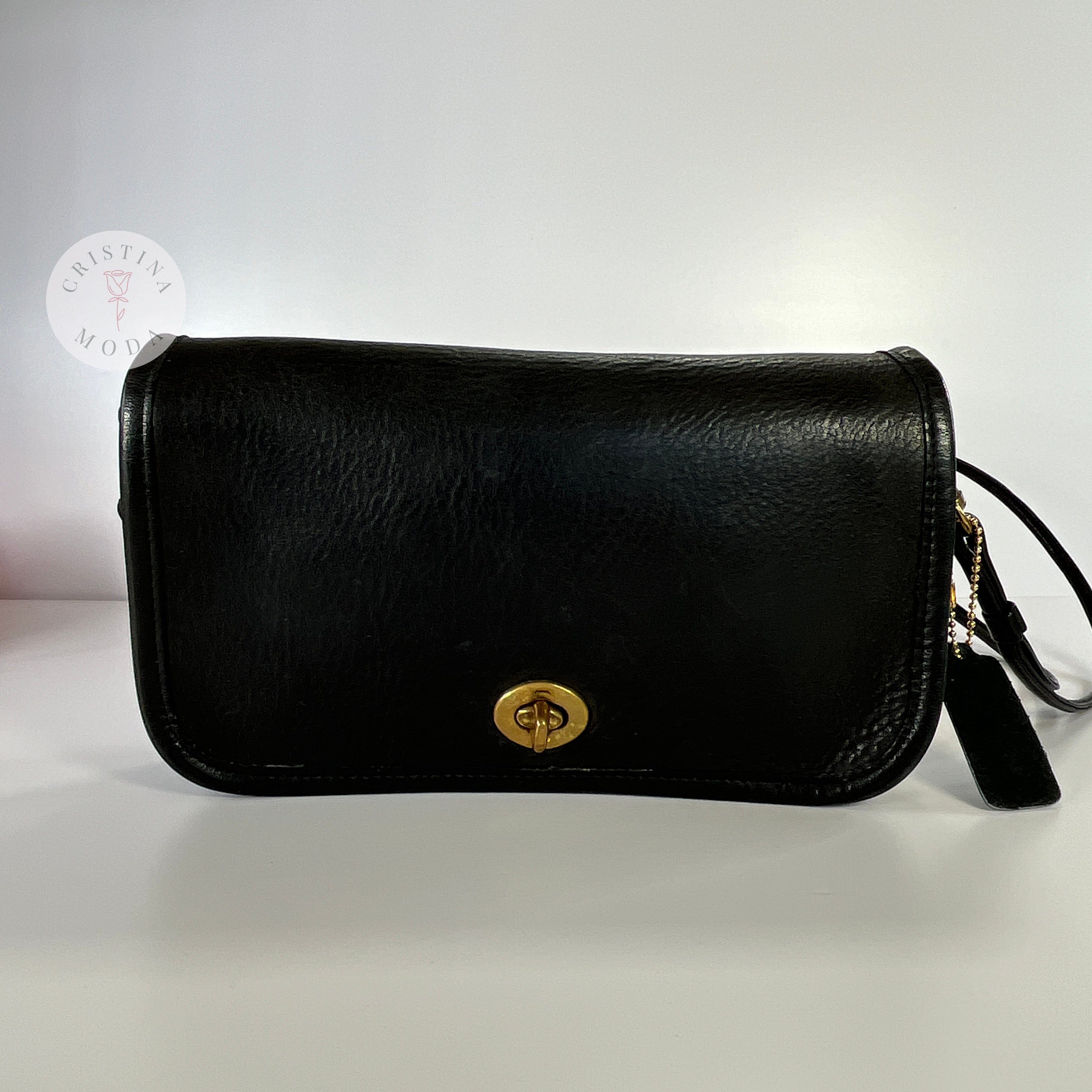 Vintage Coach NYC Mini Clutch 9375 Early Dinky Bag Black