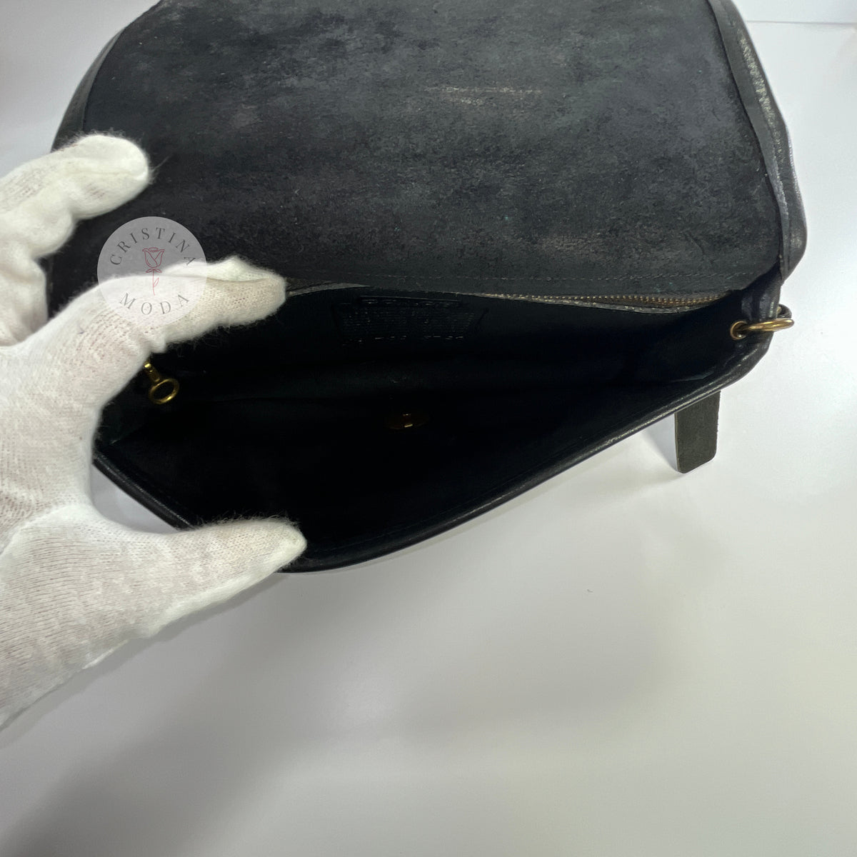 Vintage Coach NYC Early Dinky Bag Mini Clutch 9375 Black 1980s