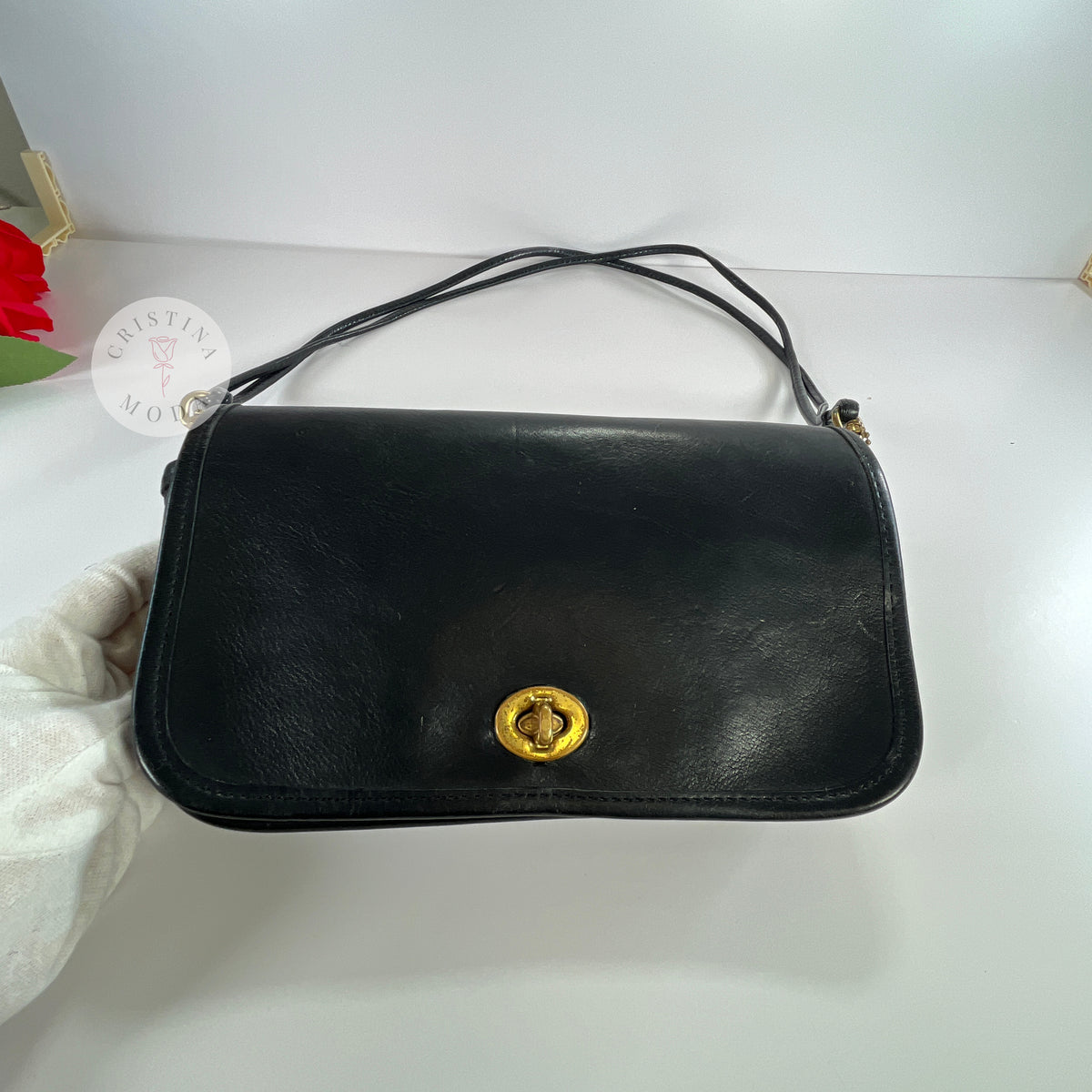 Vintage Coach NYC Early Dinky Bag Mini Clutch 9375 Black 1980s