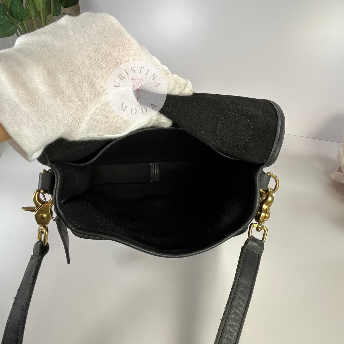 Vintage Coach Station Bag 5130 Black Costa Rica 2000