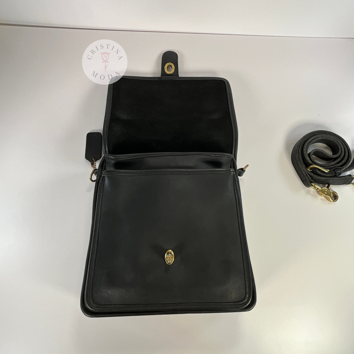 Vintage Coach Station Bag 5130 Black Costa Rica 2000