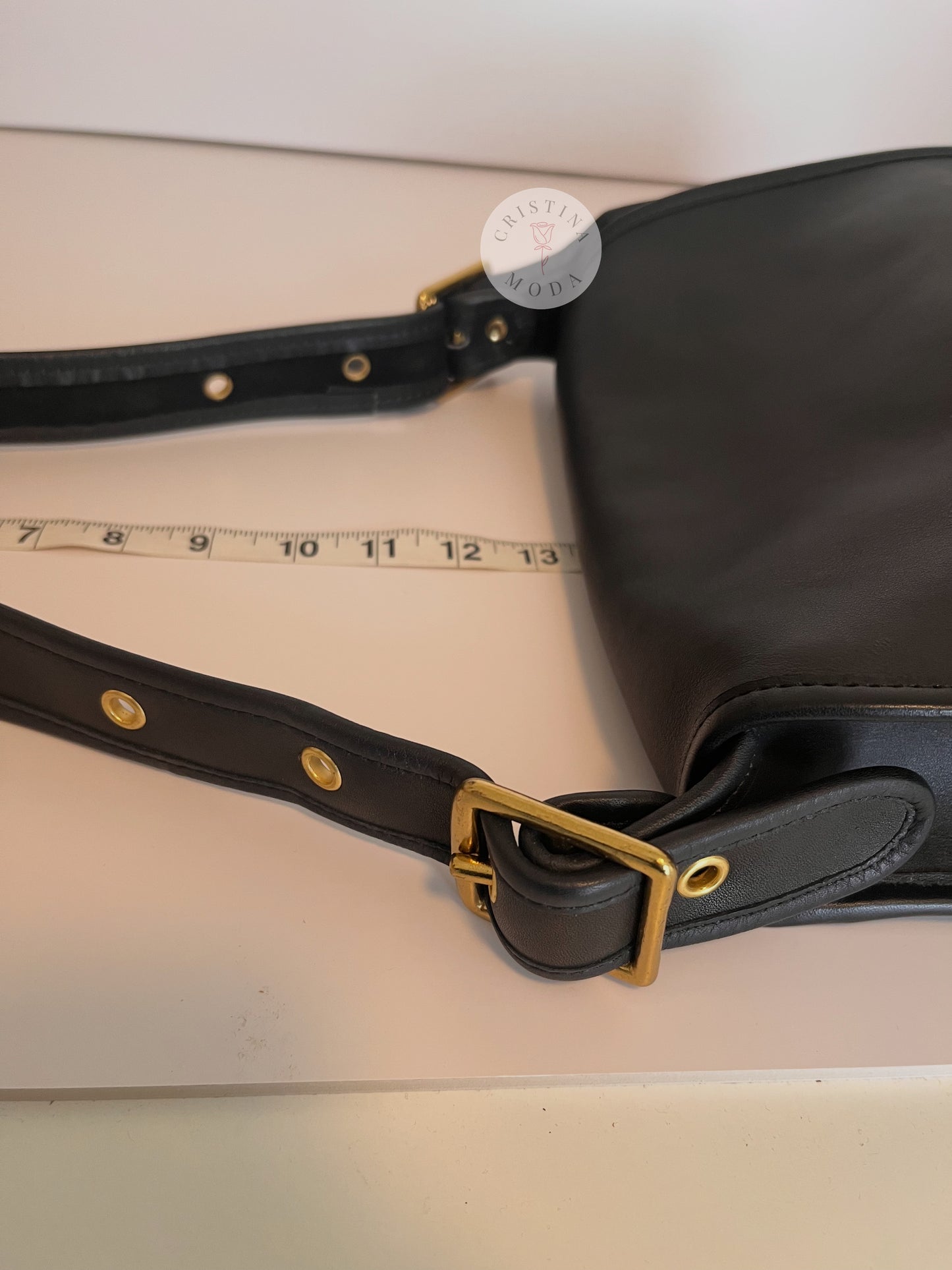 Another photo with measuring tape that shows the strap drop measurement