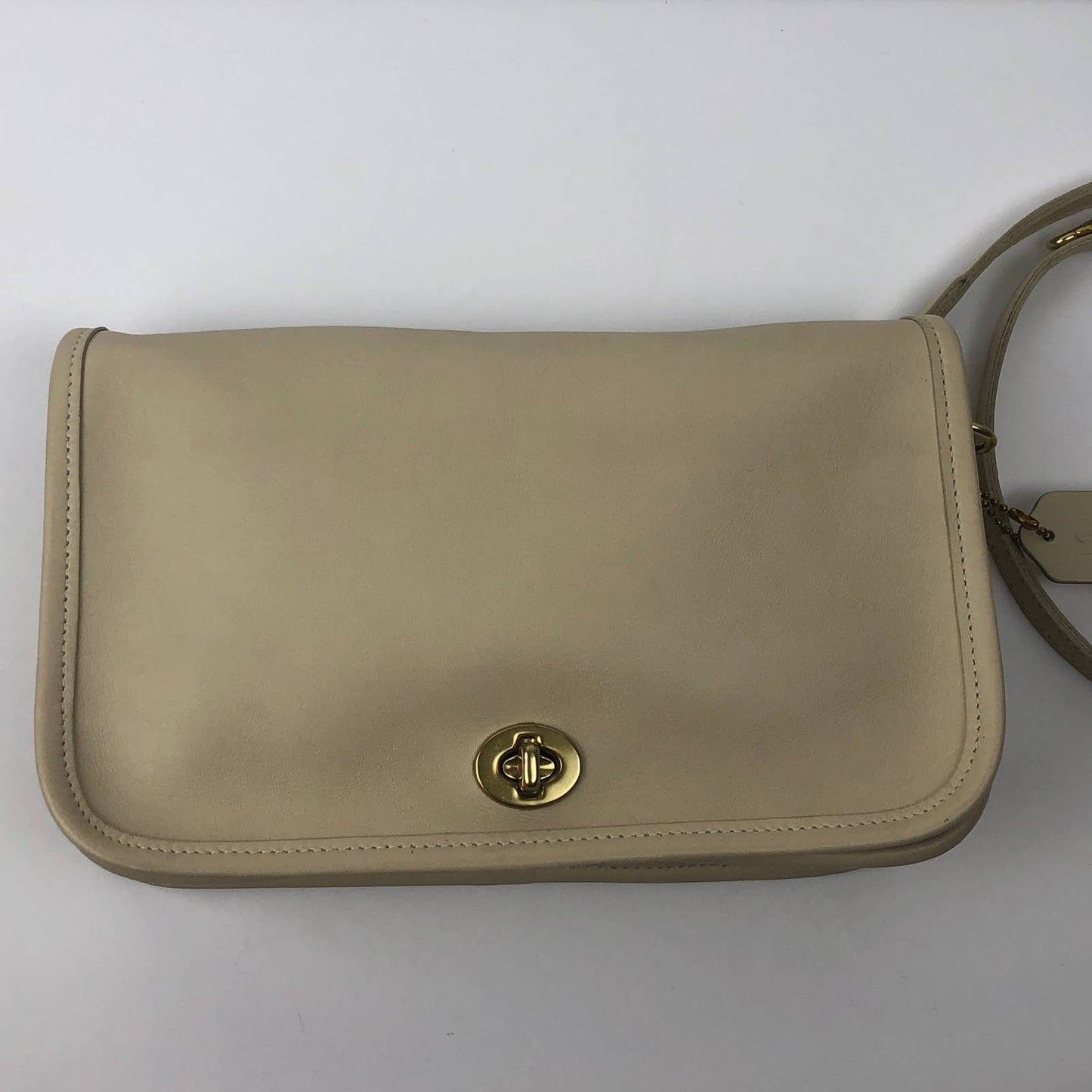 Vintage Coach 9755 Pocket Purse Bone Leather 2001 Costa Rica
