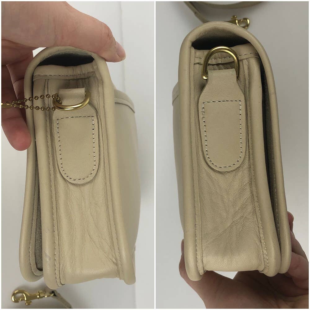 Vintage Coach 9755 Pocket Purse Bone Leather 2001 Costa Rica