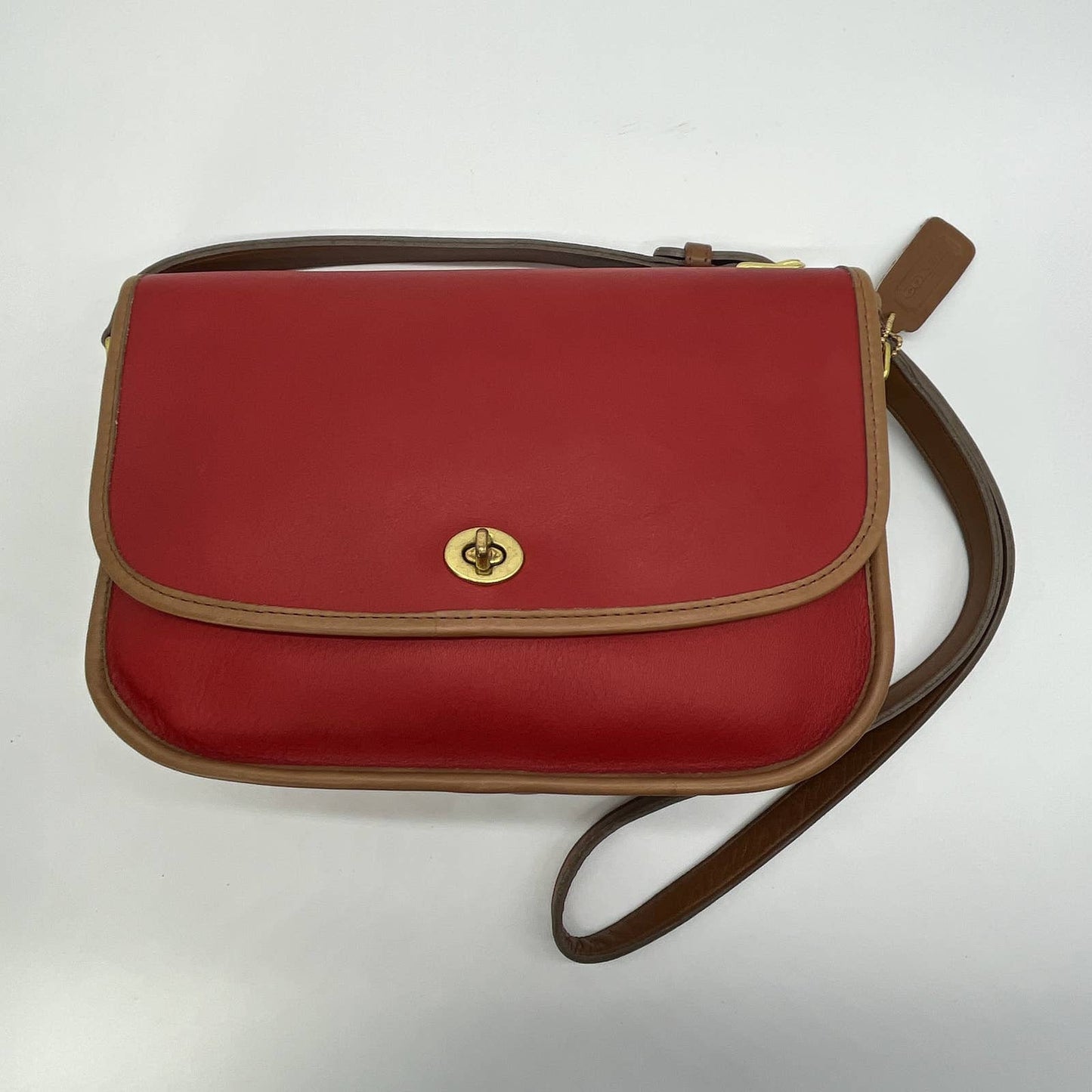 Vintage Coach City Bag Spectator 6790 Red Tabac USA