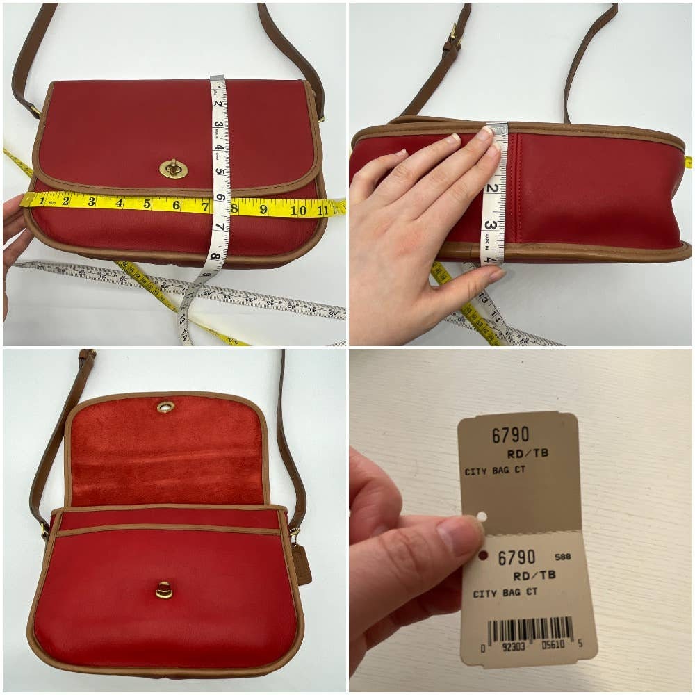 Vintage Coach City Bag Spectator 6790 Red Tabac USA