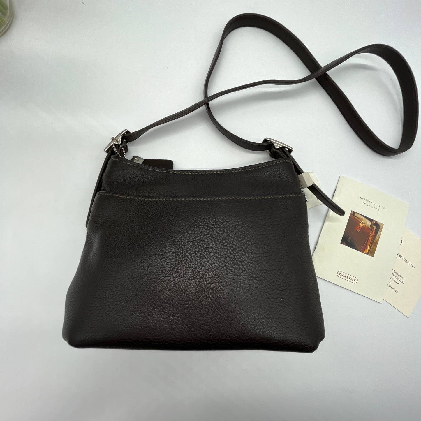 NEW Vintage Coach Hudson Small Zip Bag #6807 Brown Nickel Hardware