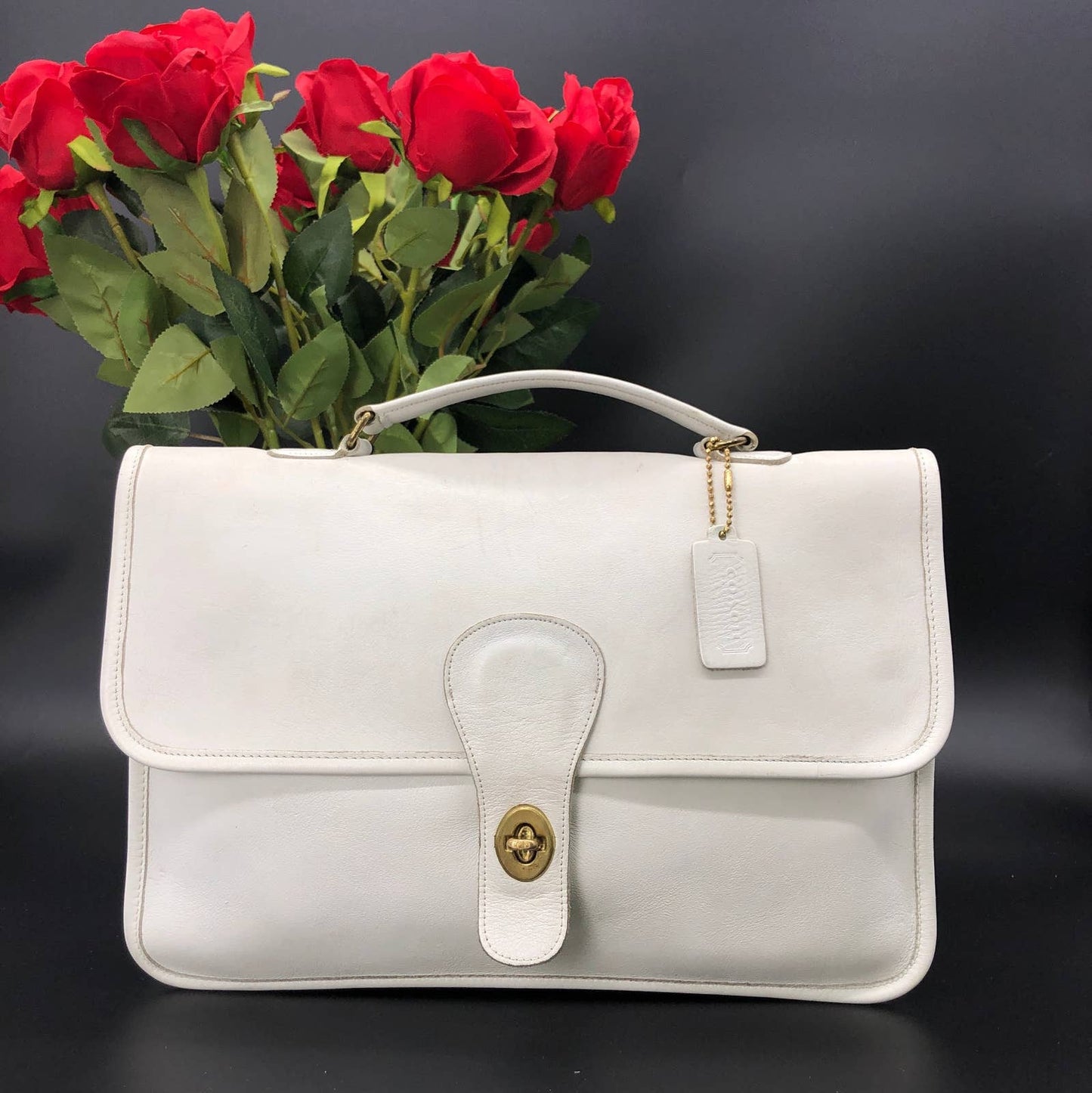 Vintage Coach Pre-Creed 1970's School Bag Clutch 9390 White