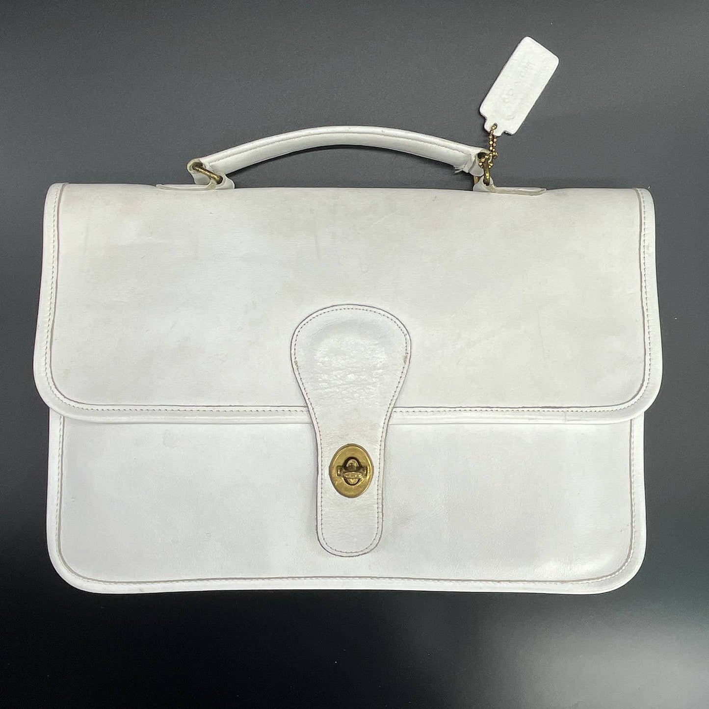 Vintage Coach Pre-Creed 1970's School Bag Clutch 9390 White