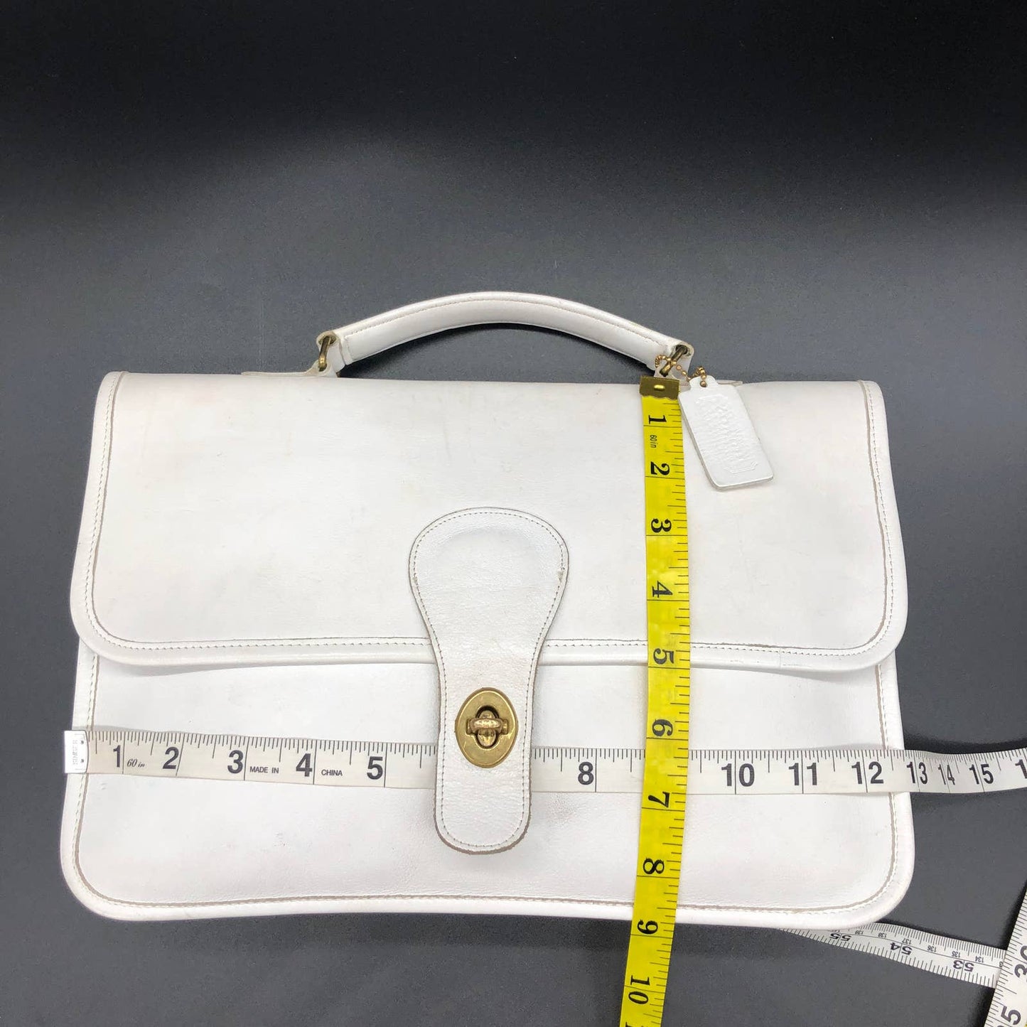 Vintage Coach Pre-Creed 1970's School Bag Clutch 9390 White