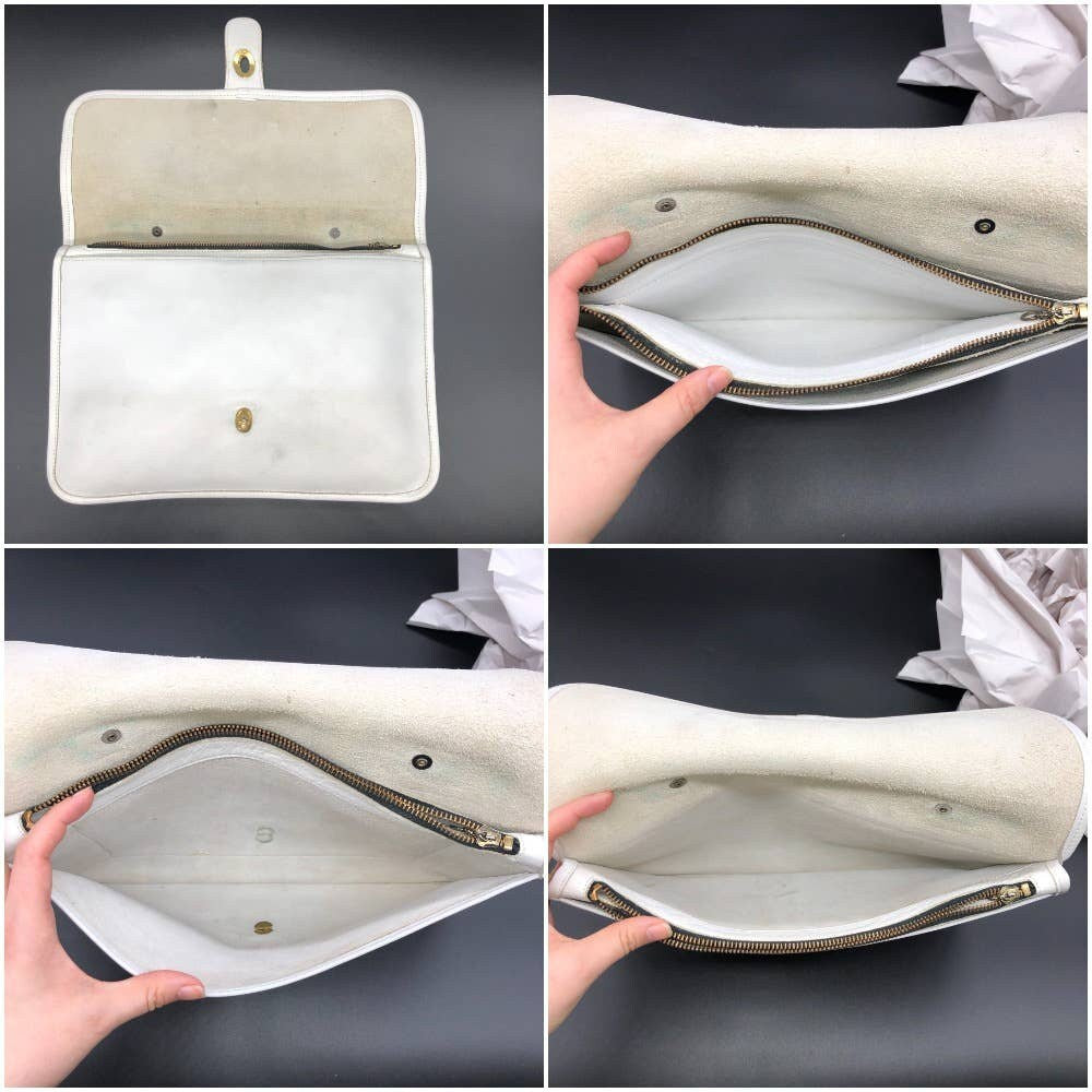 Vintage Coach Pre-Creed 1970's School Bag Clutch 9390 White