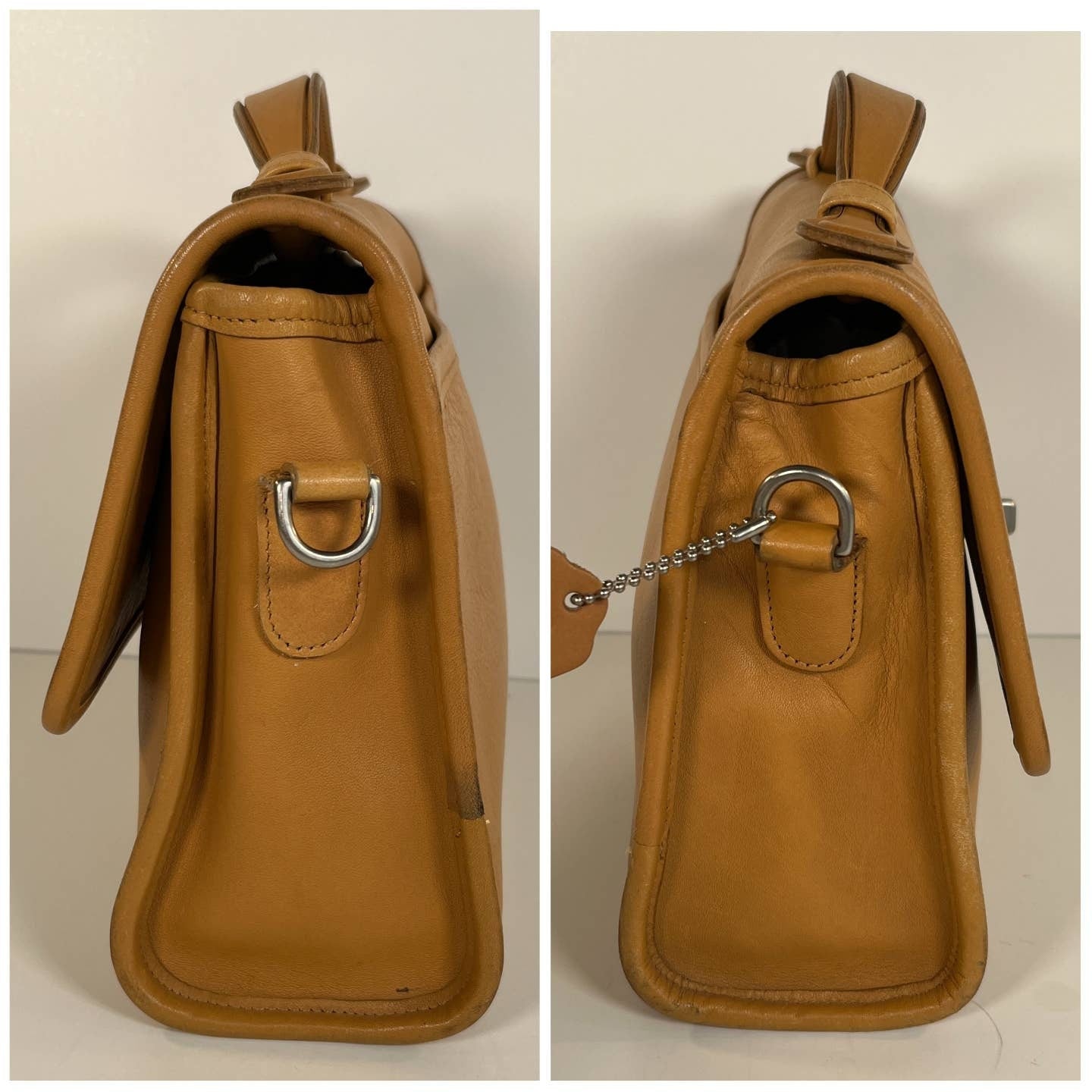 Vintage Coach Court Bag 9870 Camel Nickel Hardware 1998 Costa Rica
