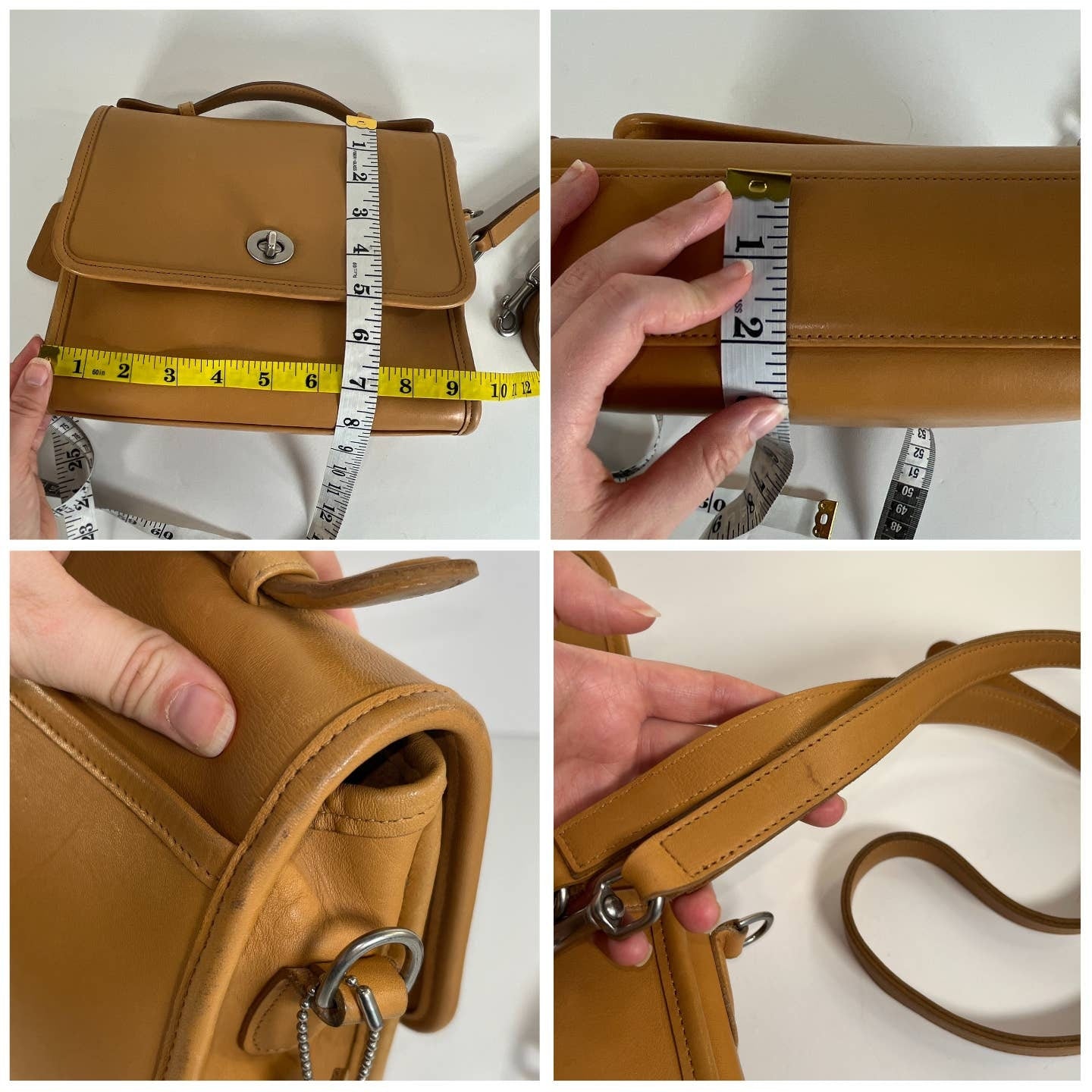 Vintage Coach Court Bag 9870 Camel Nickel Hardware 1998 Costa Rica