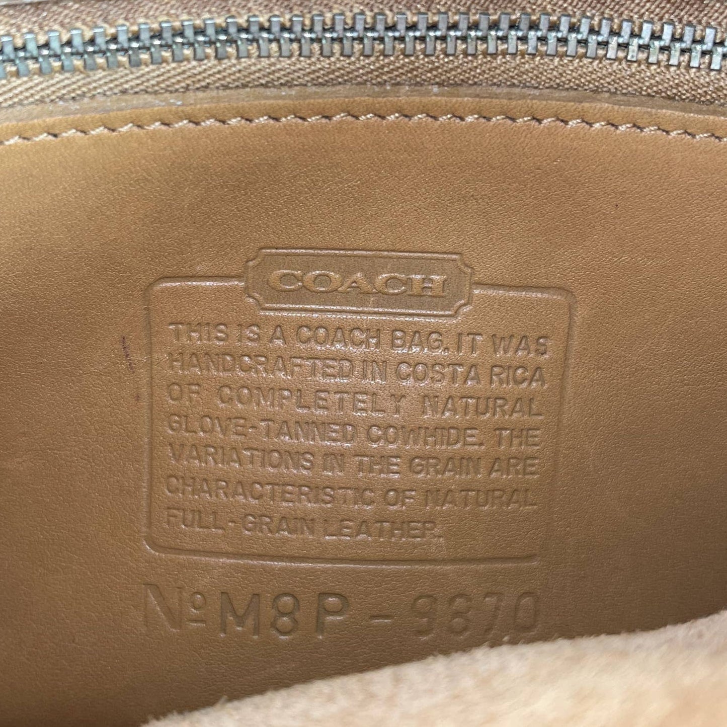 Vintage Coach Court Bag 9870 Camel Nickel Hardware 1998 Costa Rica