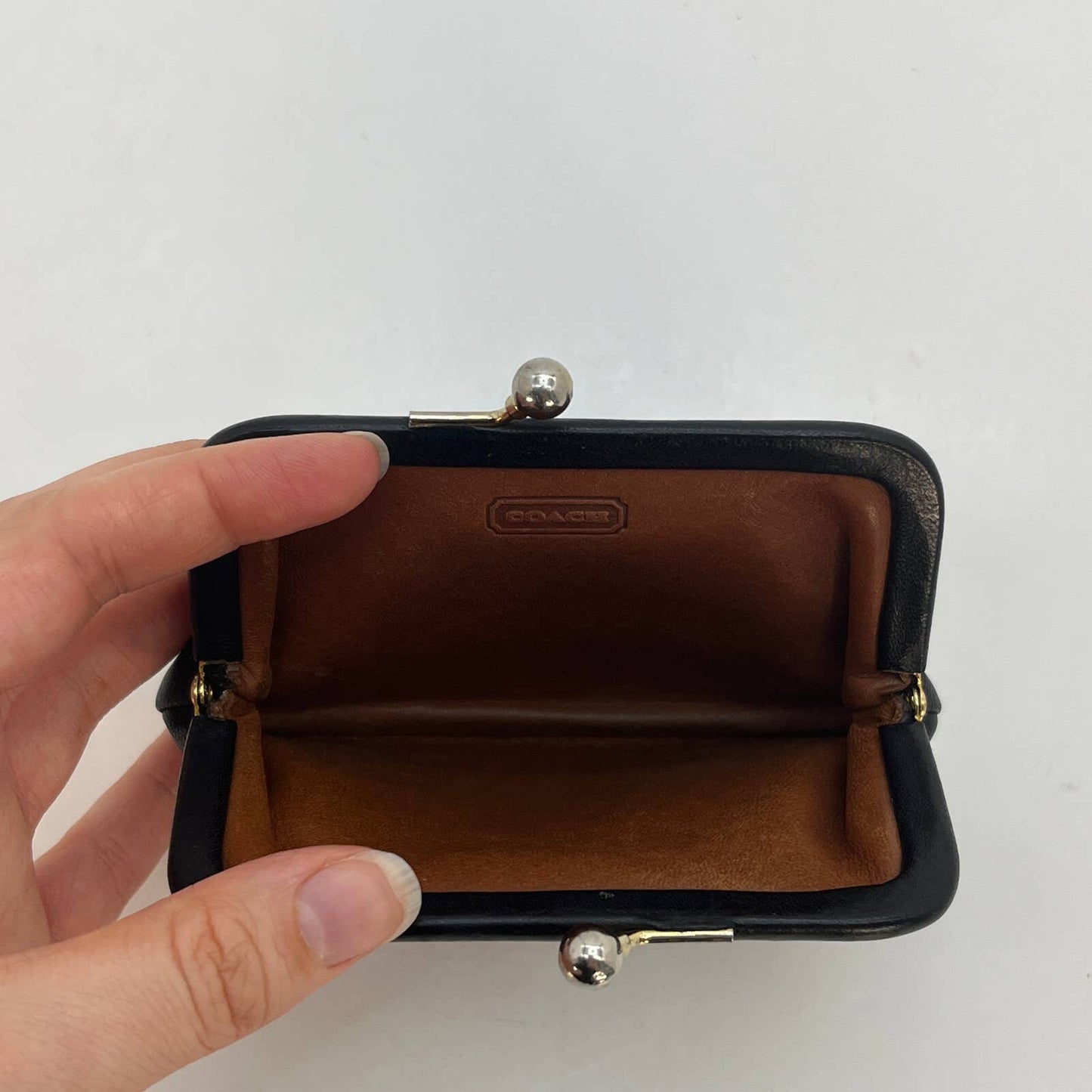 Vintage Coach Kisslock Coin Purse Black