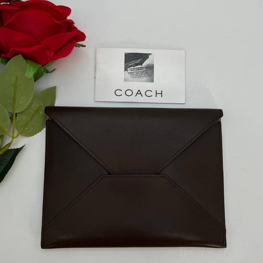 LIKE NEW Vintage Coach Leather Envelope Case Mahogany Brown