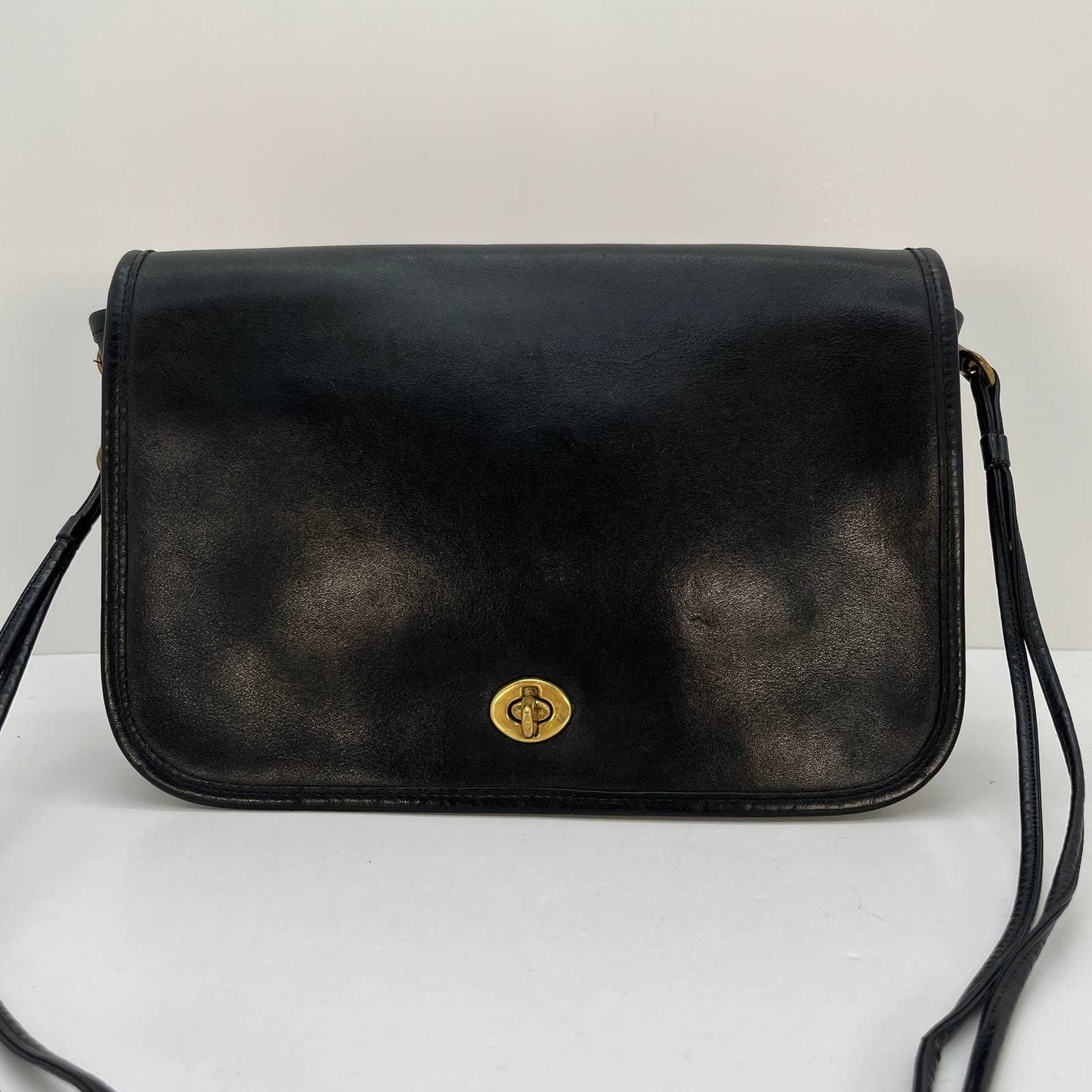 Vintage Coach NYC Early Convertible Clutch Double Strap 9320 Black 1980s