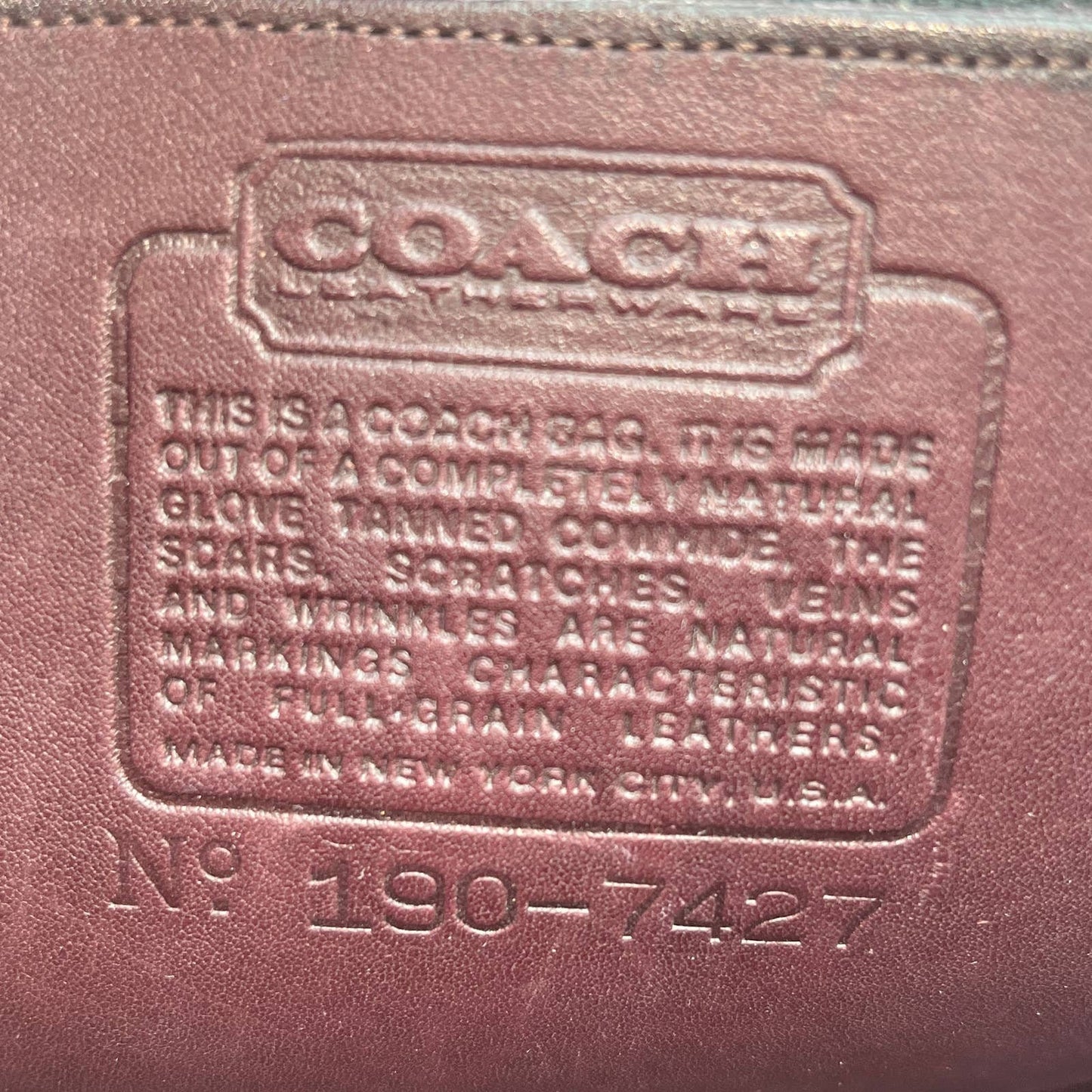 Vintage Coach NYC Stewardess Bag 9525 Burgundy 1980's