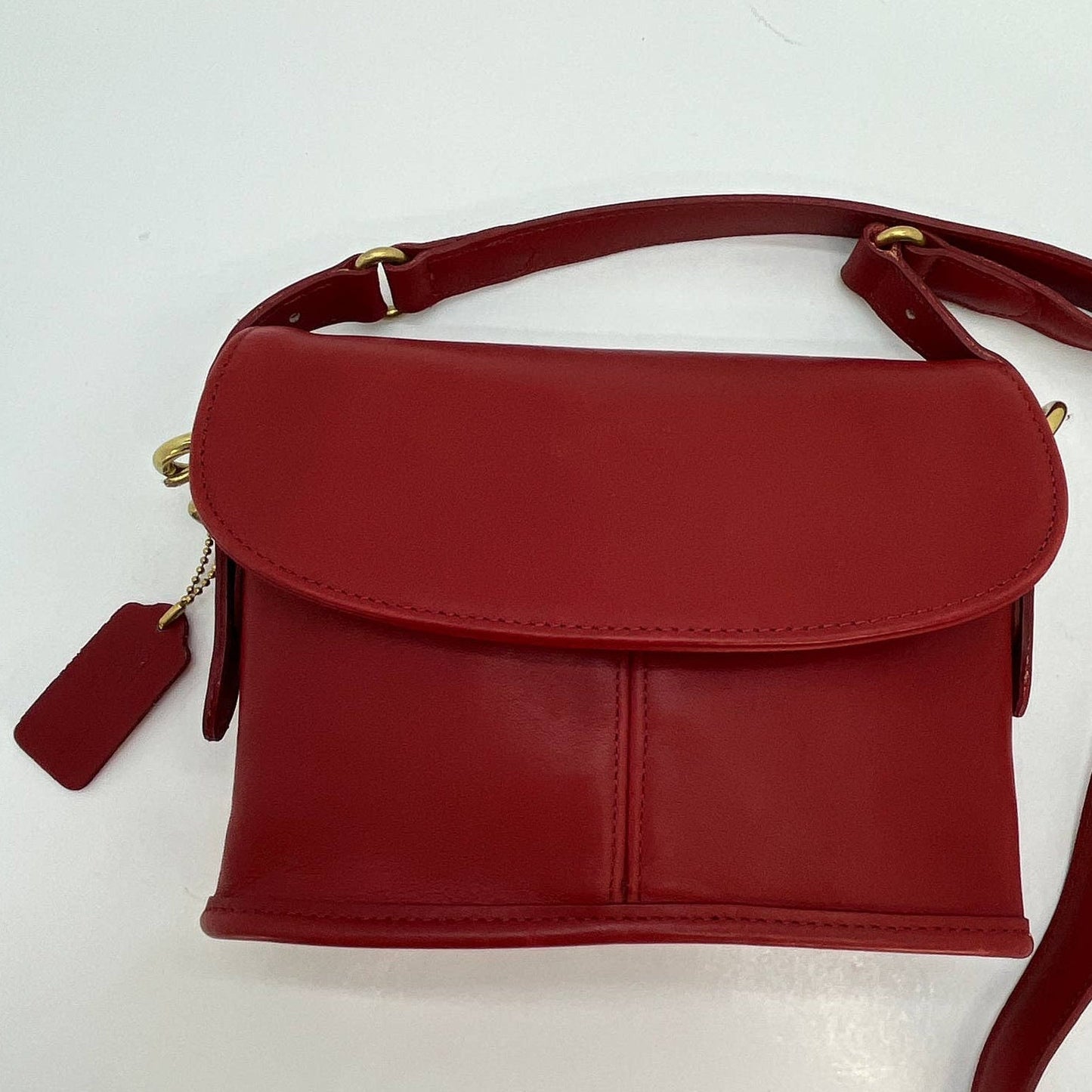 Vintage Coach Equestrian Small Flap Bag 9801 Red USA 1997