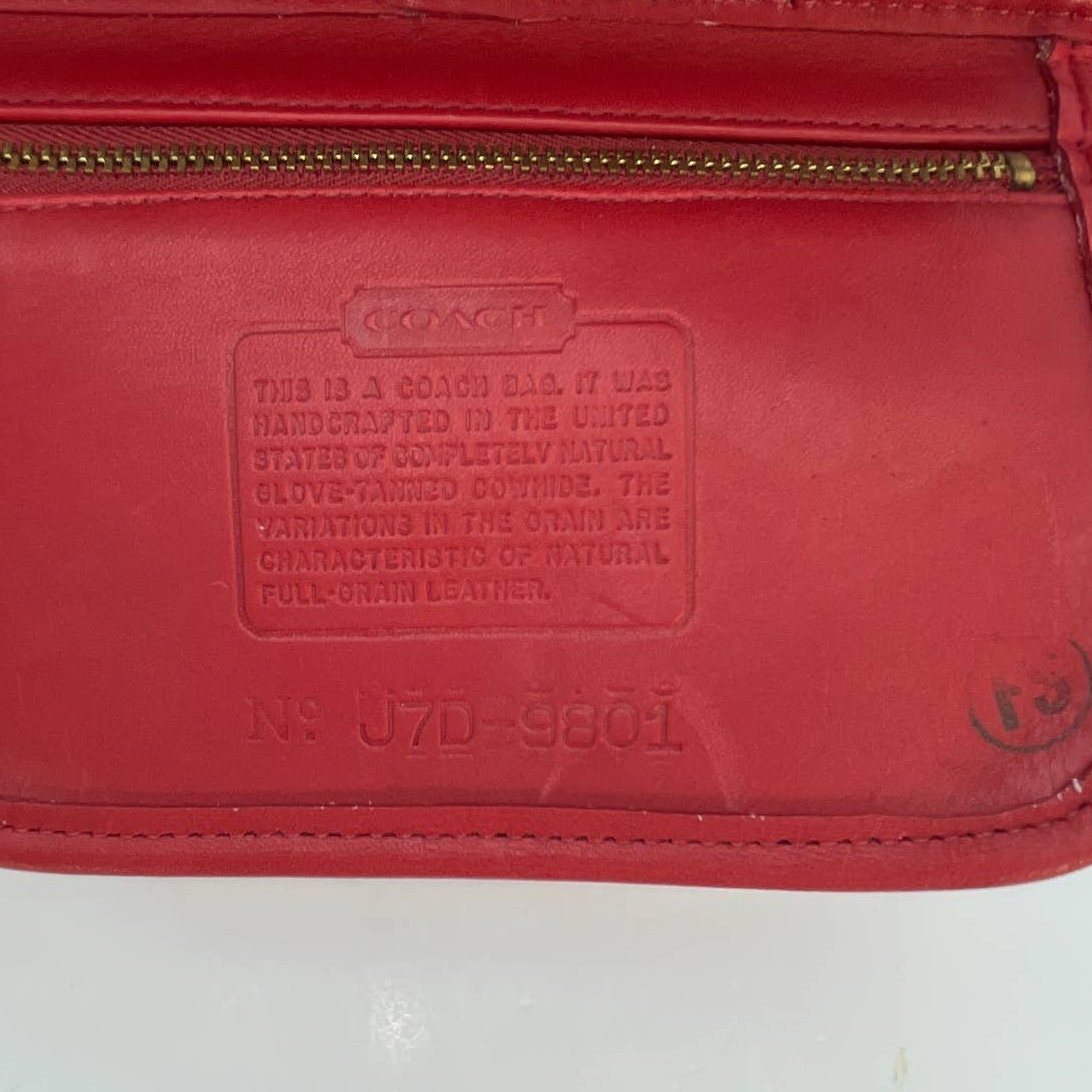 Vintage Coach Equestrian Small Flap Bag 9801 Red USA 1997