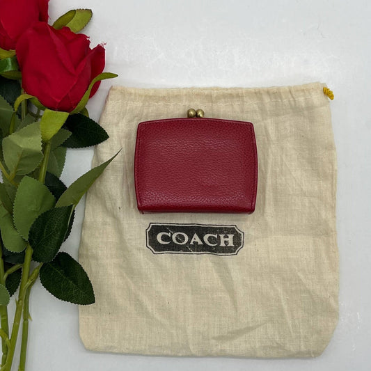 LIKE NEW Vintage Coach Madison Change Purse 4475 Red Italy 1990s