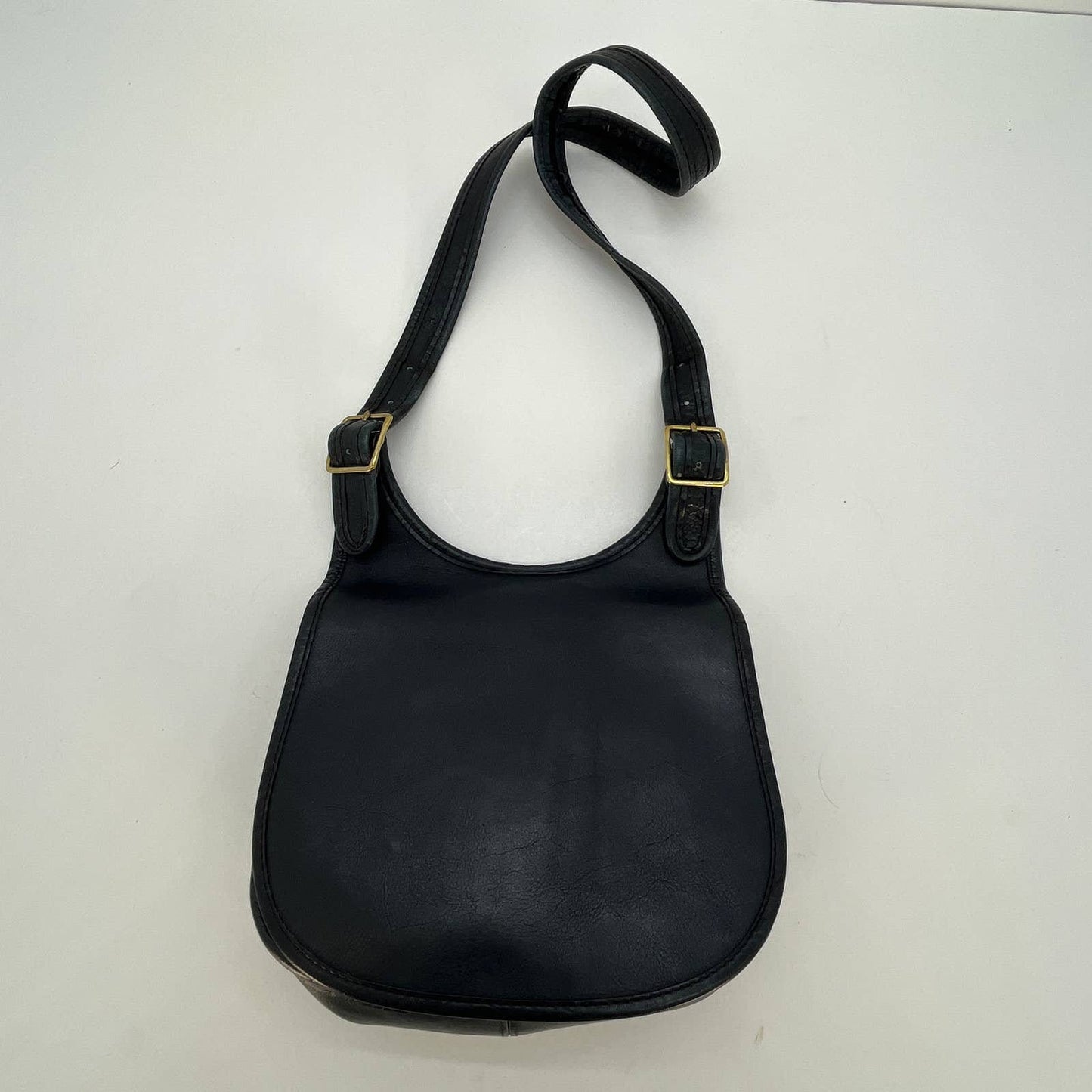 Vintage Coach NYC Saddle Bag Small 9205 Navy